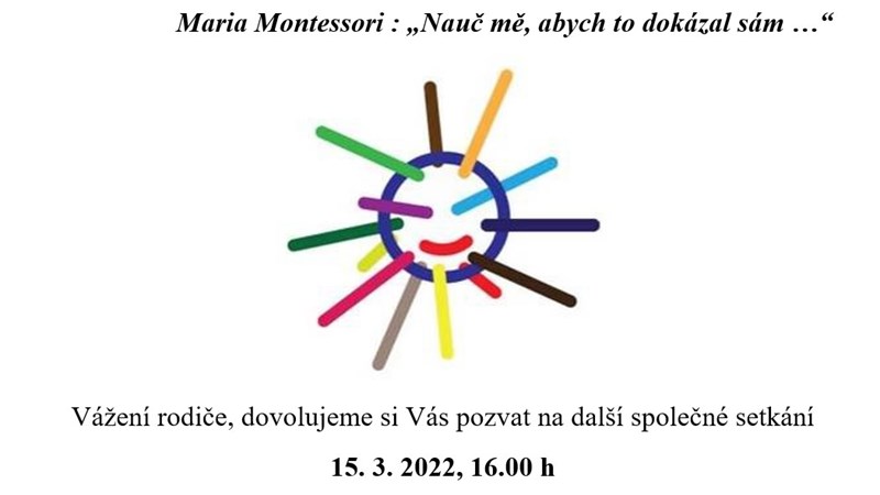 Montessori cestou - beseda pro rodiče budoucích prvňáčků